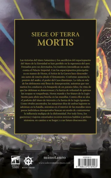 Contraportada Warhammer The Horus Heresy: Siege of Terra nº 05 Mortis