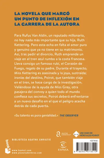 Contraportada El misterio del tren azul