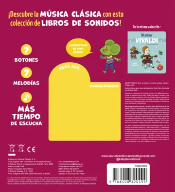 Contraportada Mis primeros instrumentos de la música clásica. Con 7 melodías