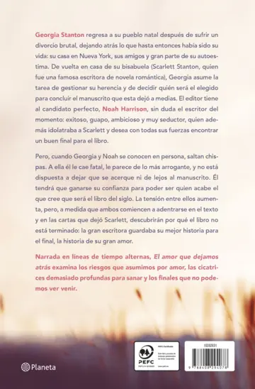 Contraportada El amor que dejamos atrás (Edición española)