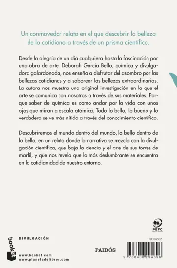 Contraportada La química de lo bello