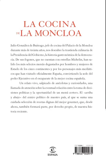 Contraportada La cocina de la Moncloa