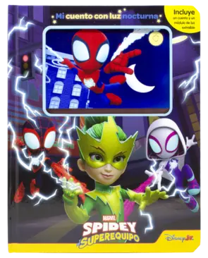 Portada Spidey y su superequipo. Mi cuento con luz nocturna