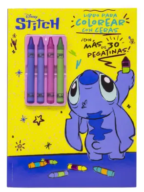 Portada Stitch. Libro para colorear con ceras