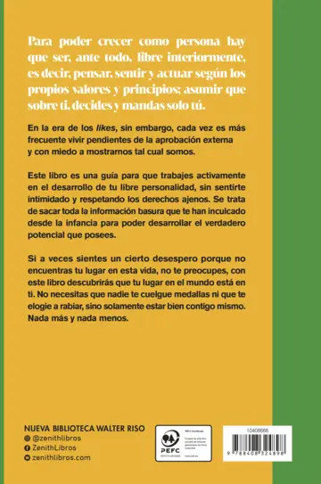 Contraportada El coraje de ser quien eres (aunque no gustes)