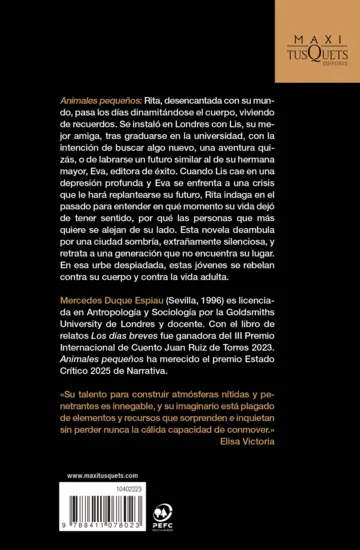 Contraportada Animales pequeños