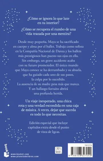 Contraportada Cuando no queden más estrellas que contar. Edición especial con cantos decorados