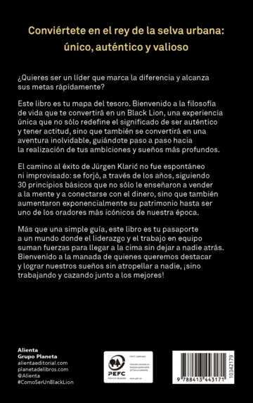 Contraportada Cómo ser un Black Lion