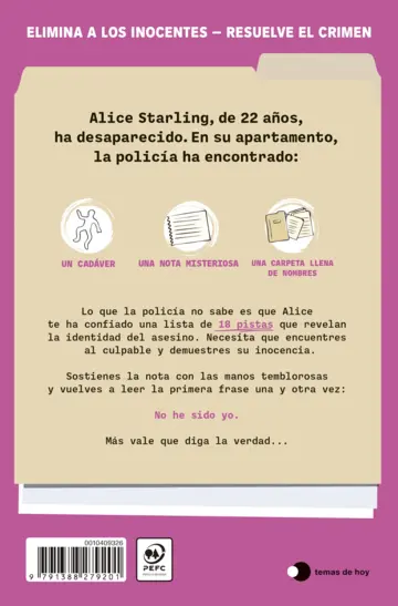 Contraportada El asesino no es Alice