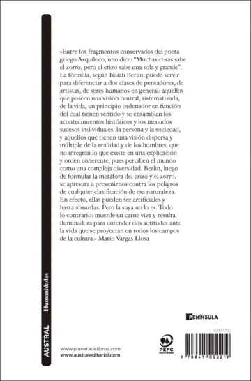 Contraportada El erizo y el zorro