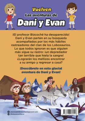 Contraportada Las aventuras de Dani y Evan 9. El espinosaurio de las nieves