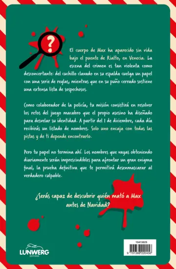 Contraportada ¿Quién mató a Max? Calendario de adviento