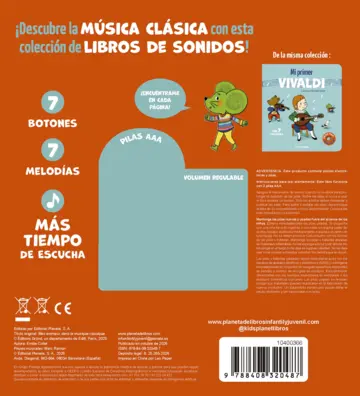 Contraportada Mis animales de la música clásica. Con 7 melodías