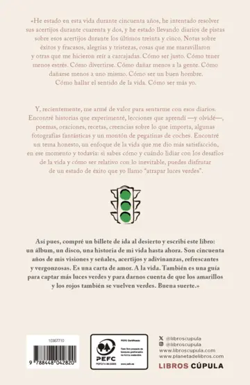 Contraportada Greenlights. Edición tapa blanda