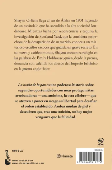 Contraportada La novia de la paz