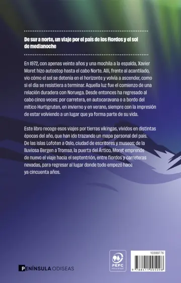 Contraportada Noruega, bajo la aurora boreal