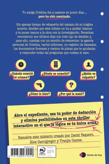 Contraportada Si tú no lo hiciste, ¿quién mató a Cristina?