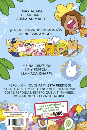 Contraportada Max & Chaffy 1. ¡Bienvenidos a Isla Animal!
