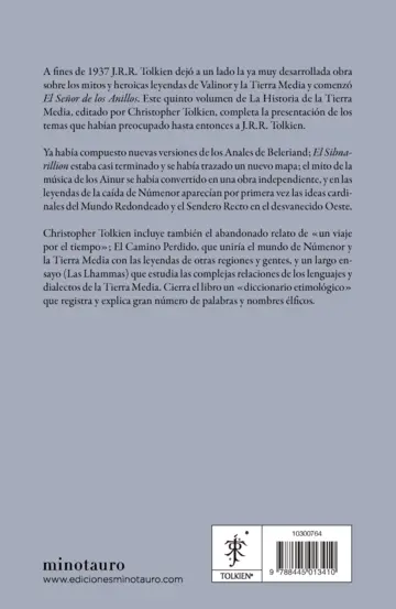 Contraportada Hª Tierra Media Nº05/12 - El camino perdido y otros relatos