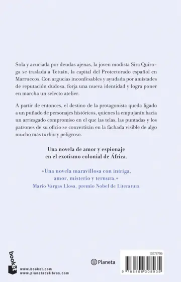 Contraportada El tiempo entre costuras. Edición especial con cantos decorados