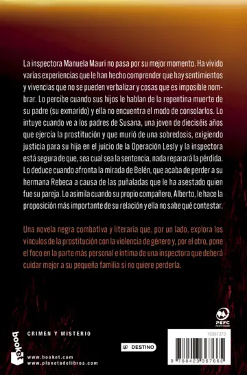 Contraportada La Innombrable (Serie Inspectora Manuela Mauri 3)