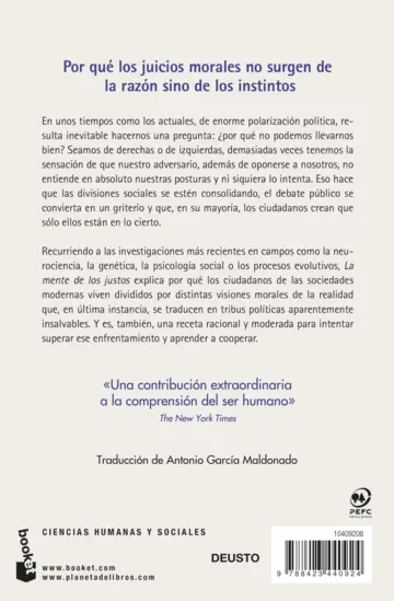 Contraportada La mente de los justos