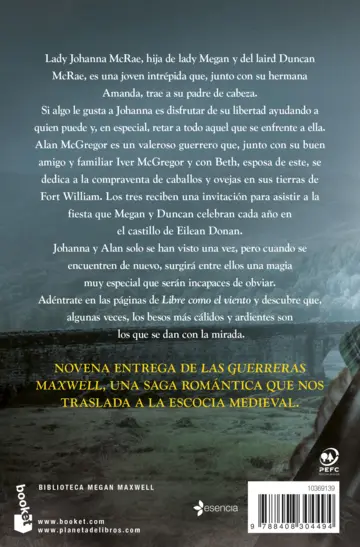 Contraportada Las guerreras Maxwell, 9. Libre como el viento