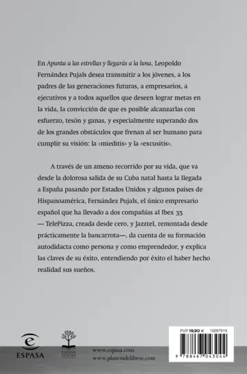 Contraportada Apunta a las estrellas y llegarás a la luna