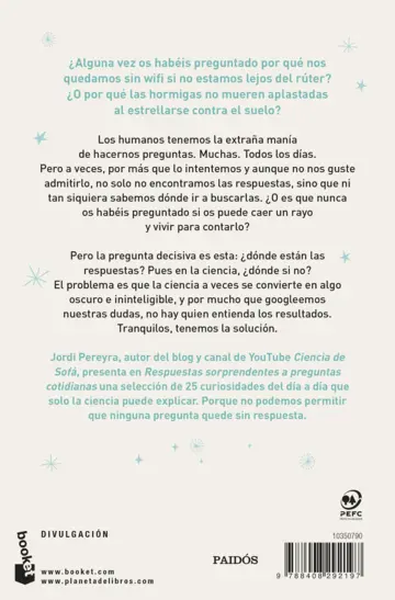 Contraportada Respuestas sorprendentes a preguntas cotidianas