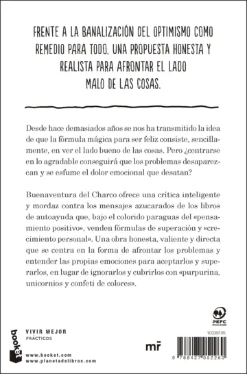 Contraportada Hasta los cojones del pensamiento positivo