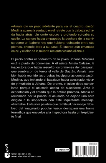 Contraportada Legado en los huesos (Trilogía del Baztán, 2)