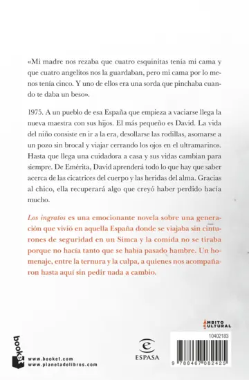Contraportada Los ingratos