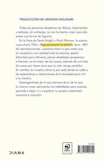 Contraportada Deja ya de buscar tu ikigai