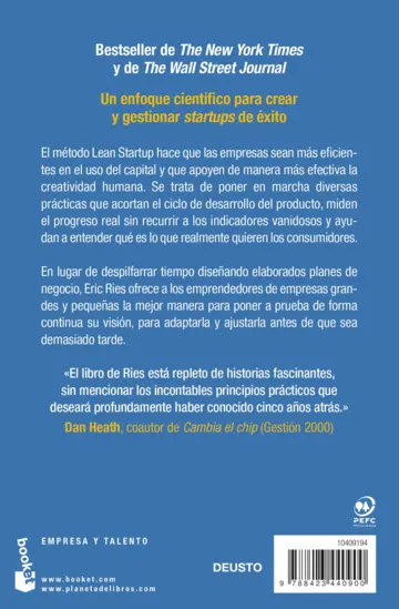Contraportada El método Lean Startup