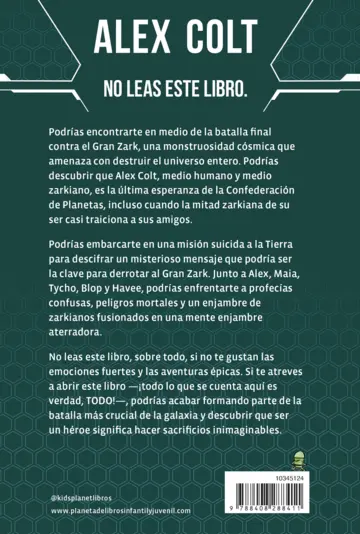 Contraportada Alex Colt. La batalla final