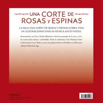 Contraportada Una corte de rosas y espinas. Libro para colorear