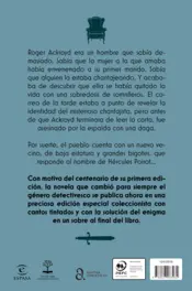 Miniatura contraportada El asesinato de Roger Ackroyd (Edición especial con cantos tintados)
