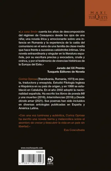 Contraportada La casa limón