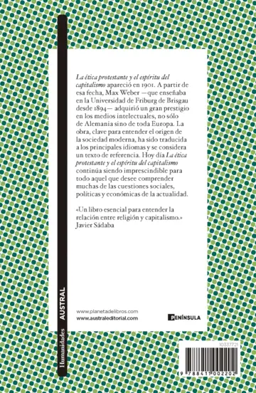 Contraportada La ética protestante y el espíritu del capitalismo