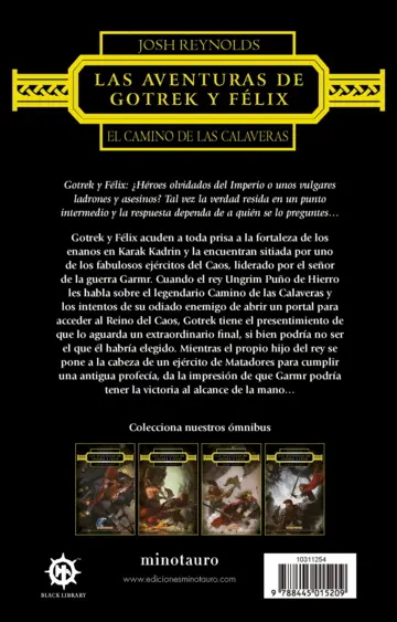 Contraportada Las aventuras de Gotrek y Félix: El Camino de las Calaveras