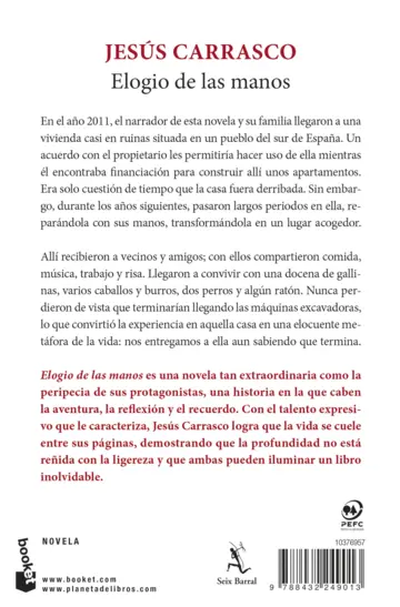 Contraportada Elogio de las manos
