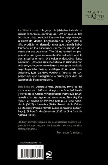 Contraportada La última función