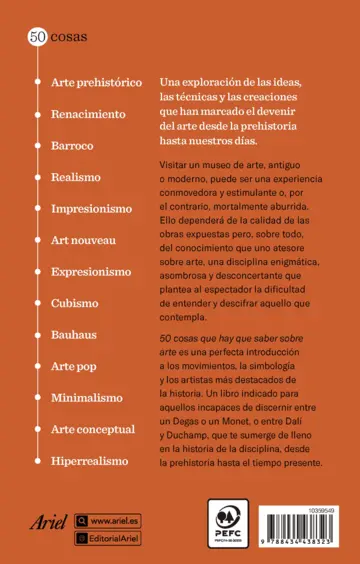 Contraportada 50 cosas que hay que saber sobre arte