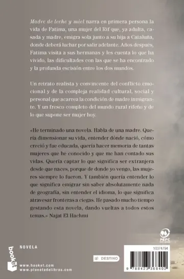 Contraportada Madre de leche y miel