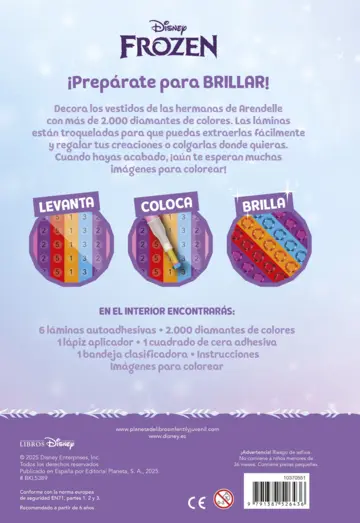 Contraportada Frozen. Arte con diamantes