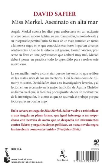 Contraportada Miss Merkel. Asesinato en alta mar