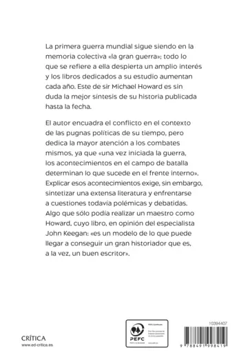 Contraportada La primera guerra mundial