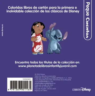 Contraportada Stitch. Stitch va al colegio. Pequecuentos
