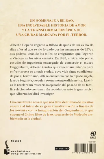 Contraportada La ciudad de la piel de plata (Trilogía de Bilbao)