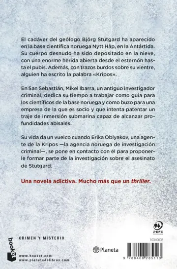 Contraportada Un desierto de hielo